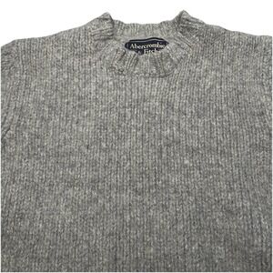 90s Abercrombie Fitch Sweater XL Mens Wool Chunky Knit Cable Heavyweight Gray